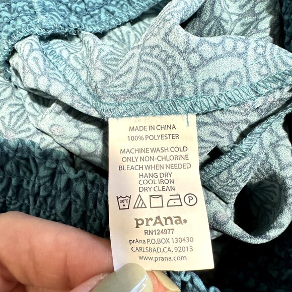 NEW Prana Pants Isadora Size M Medium Palazzo Mosaic Blue Wide Leg Boho Pull On - Picture 9 of 10